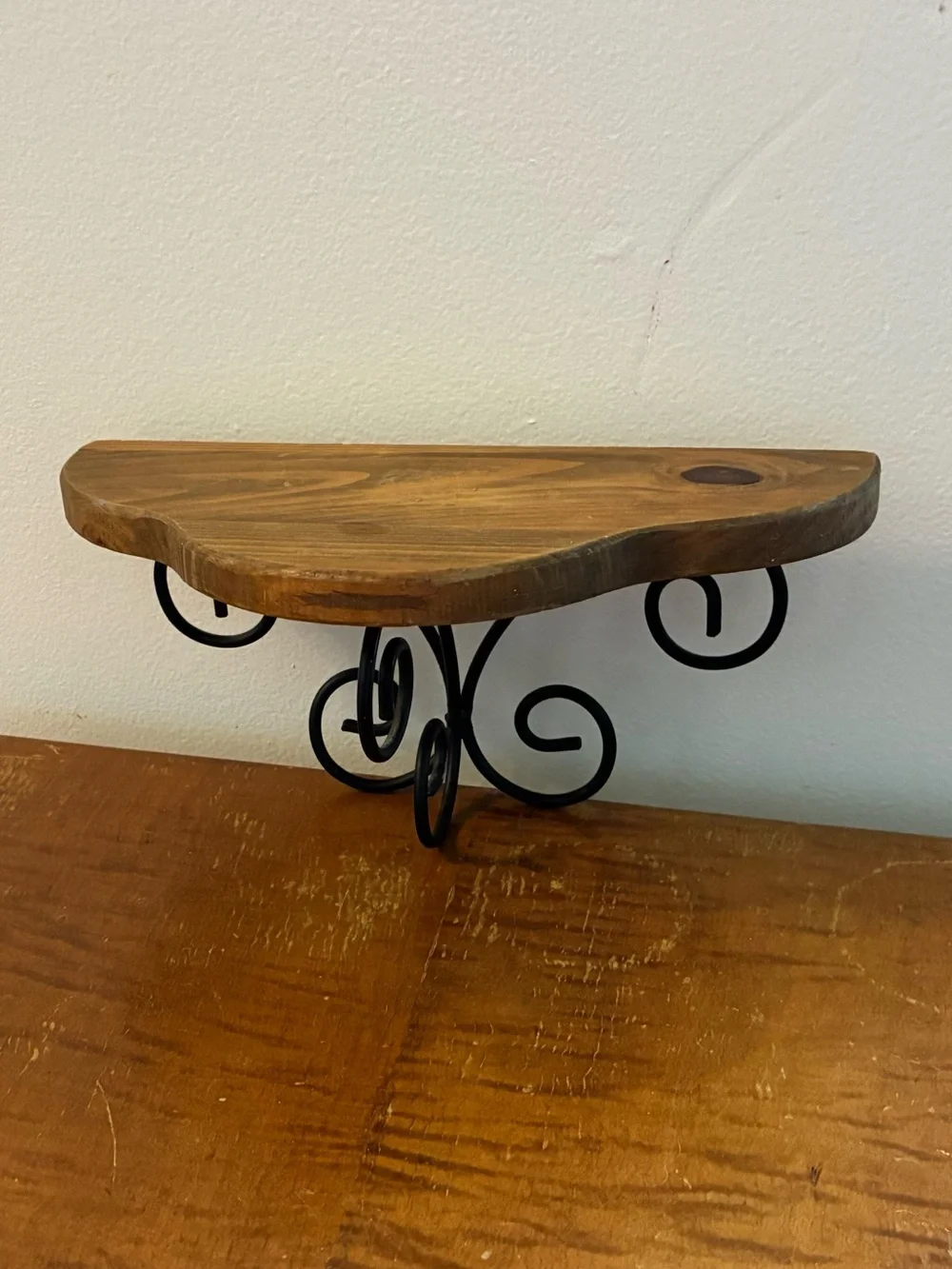 Vintage Small Wooden Wall Shelf
